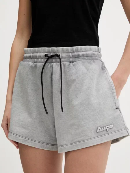 HUGO Blue pantaloni scurți de trening pentru femei din gri