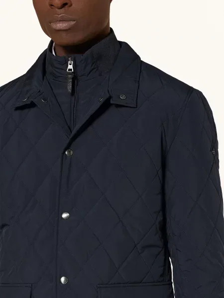 Hackett London Prošívaná Bunda Paddock tmavě modrá