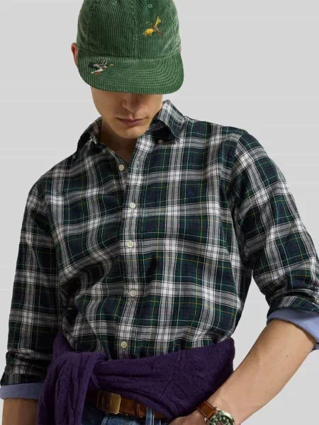 Koszula casualowa o kroju regular fit z wyhaftowanym logo Polo Ralph Lauren granatowa