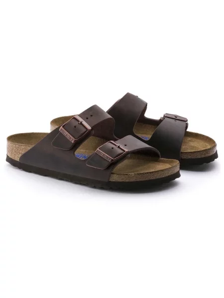 Klapki Birkenstock skórzane brązowe