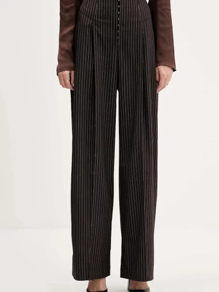 Rotate pantaloni lat high waist maro