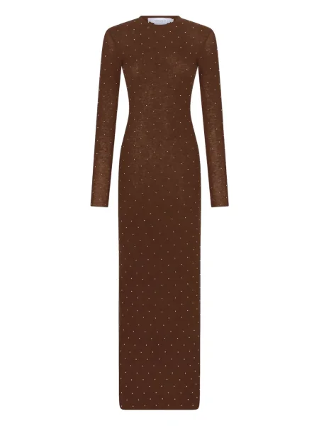 Rochie maxi Rabanne lungă de costum maro