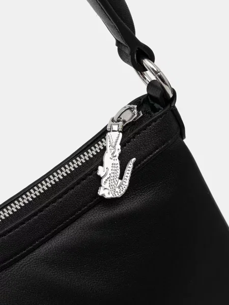 Кожаная сумка Lacoste черная
