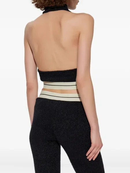 Top Palm Angels cu gât halter negru