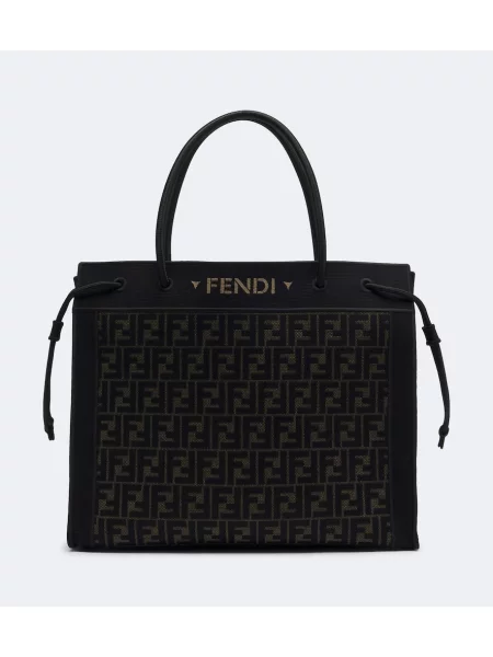 Geantă shopper Fendi din canvas negru