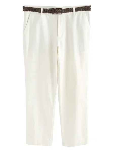 Next Pantaloni eleganți ecru / închis maro