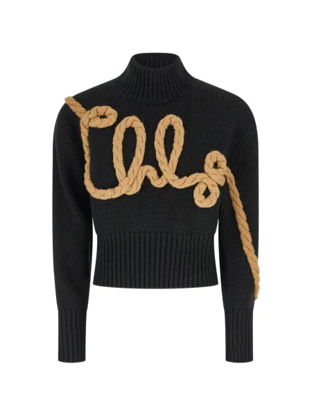 Pulover Chloé cu autograf negru