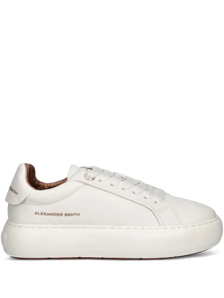Sneakerși Alexander Smith din piele cu platformă alb