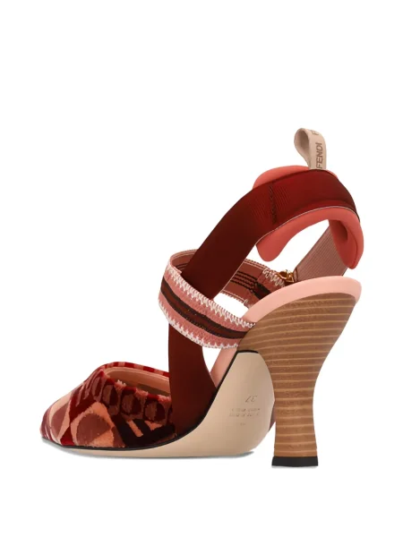 Pantofi cu toc Fendi slingback roșu