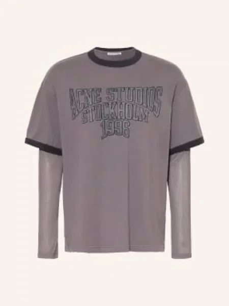 Acne Studios Tričko S Dlouhým Rukávem tmavě šedá černá