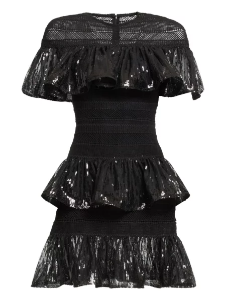 Rochie mini Elie Saab cu volane de costum negru
