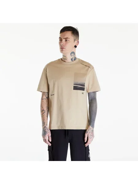 Calvin Klein Jeans Tricou SERENITY BACK GRAPHIC bej