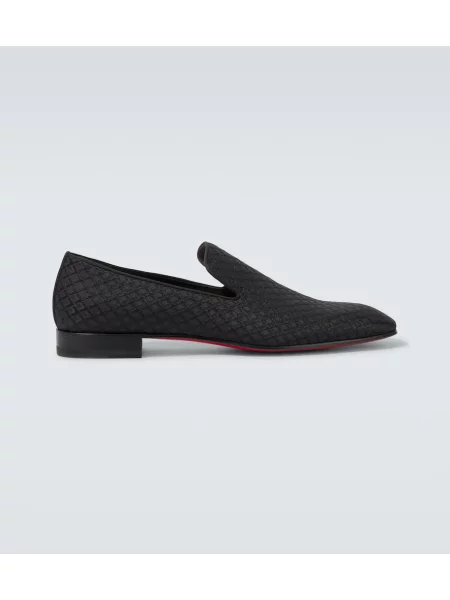 Loaferke Christian Louboutin iz žakarda črna