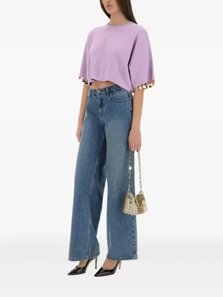 Koszulka Rabanne o krotszym kroju fioletowa