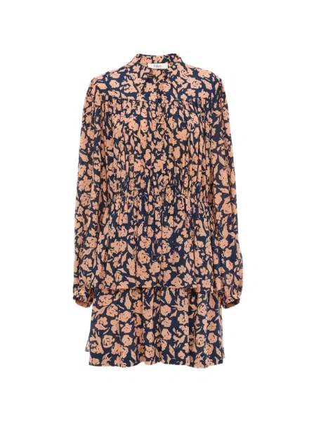 Rochie Chloé cu model floral de costum albastru