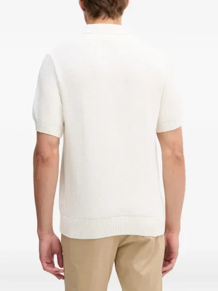 Tricou polo Lacoste cu autograf alb