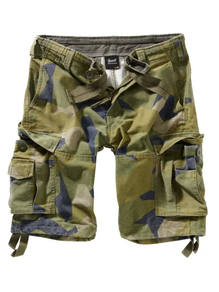 Pantaloni scurți cargo Brandit cu model camuflaj retro kaki