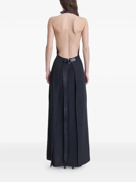 Rochie maxi Fforme cu gât halter negru