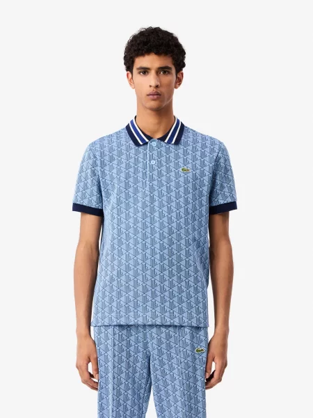 Поло Lacoste голубое
