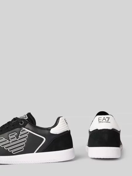 Sneakersy z nadrukami z logo model ‘EW HERITAGE EAGL’ Ea7 Emporio Armani czarne