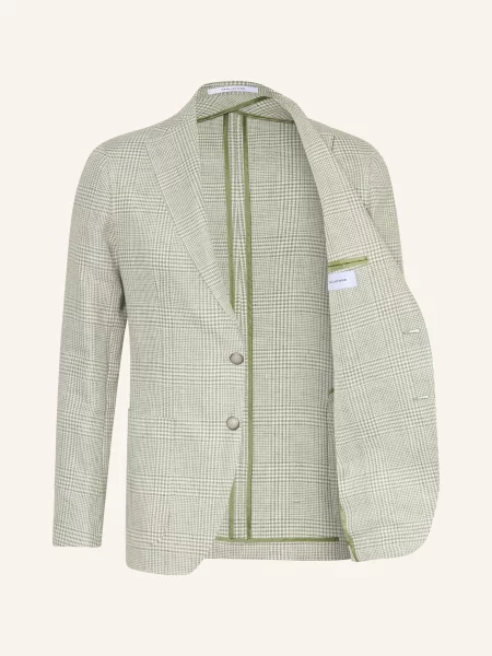 Tagliatore Sako Slim Fit S Lnem světle zelená bílá