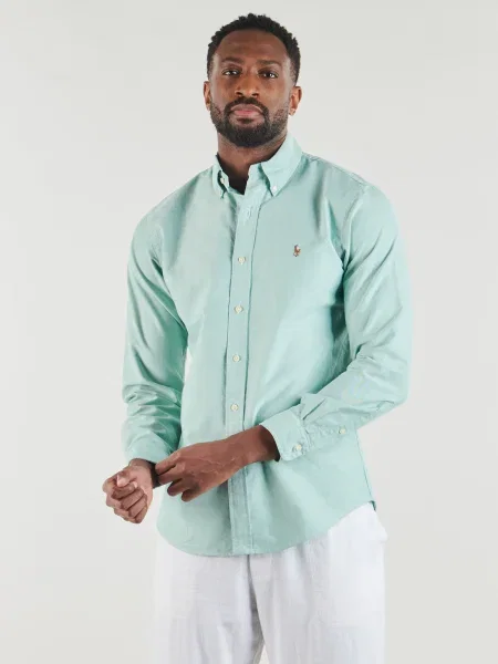 Oxford Polo Ralph Lauren din țesătură twill verde