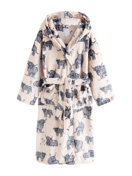 Next Halat de baie scurt crem gri