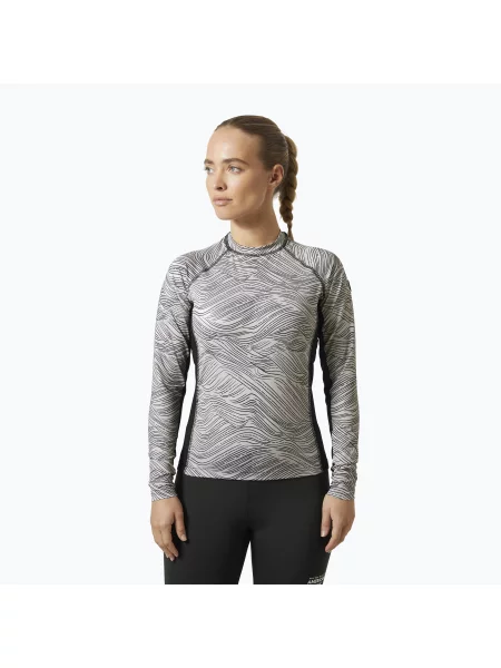 Plavecké tričko longsleeve Helly Hansen Waterwear Rashguard pink cloud wave šedé
