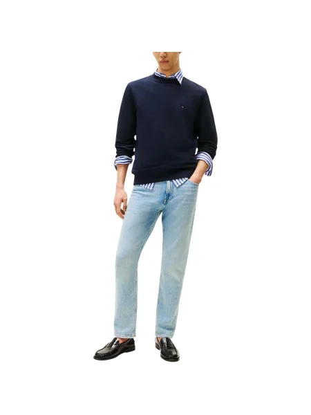 Geacă Tommy Hilfiger din material terry albastru