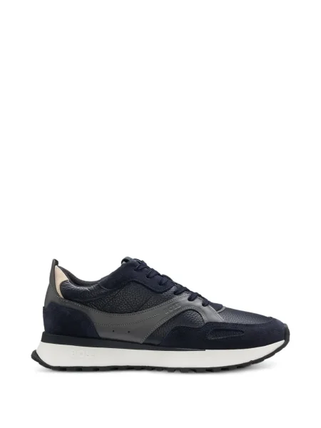 Sneakerși Boss din piele albastru
