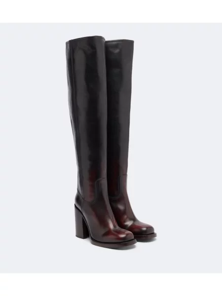 Kozaki Dries Van Noten skórzane brązowe