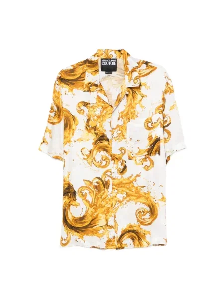 Wielobarwność koszula dżinsowa Versace Jeans Couture z nadrukiem żółta