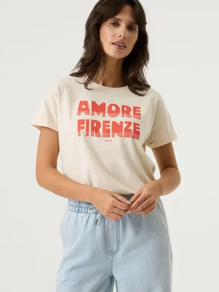 GARCIA Tricou roșu orange alb