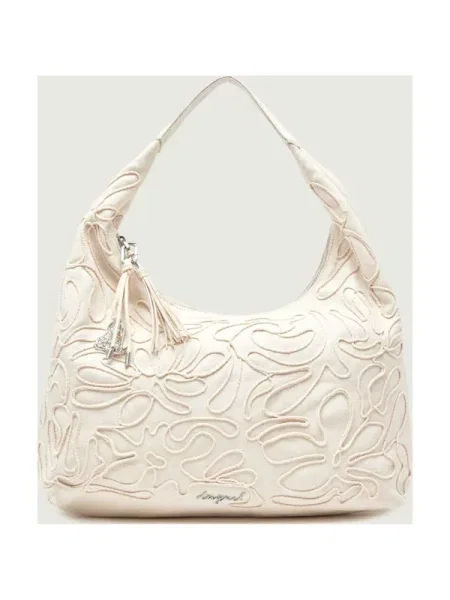 Desigual Kézitáska Large Raffia Flower fehér bézs