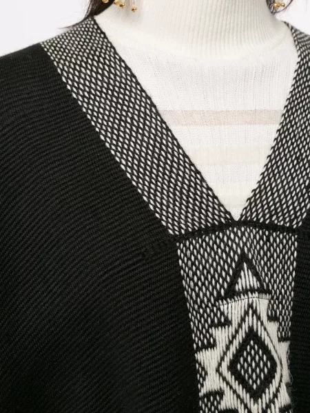 Poncho Voz tricotate negru