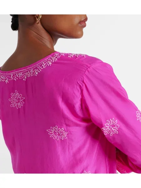 Rochie Juliet Dunn cu broderie de mătase roz