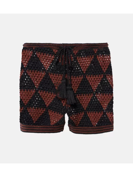 Szorty Anna Kosturova z wysoką talią brązowe