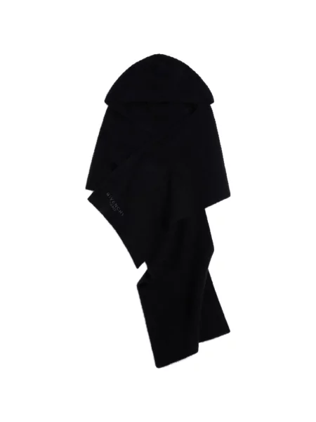 Fular Givenchy de lână cu glugă negru