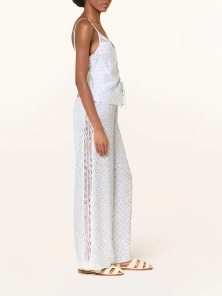 Claudie Pierlot Satynowe Spodnie Z Koronką weiss białe