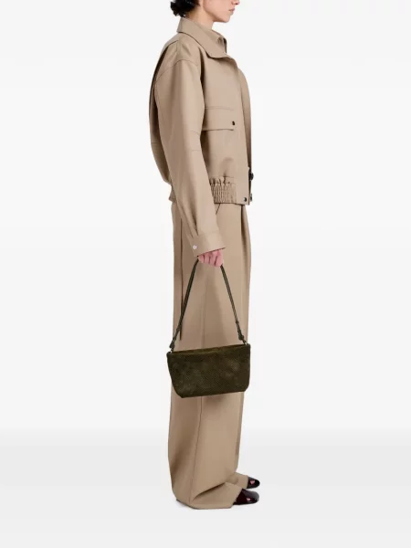 Geantă Proenza Schouler din piele de căprioară verde