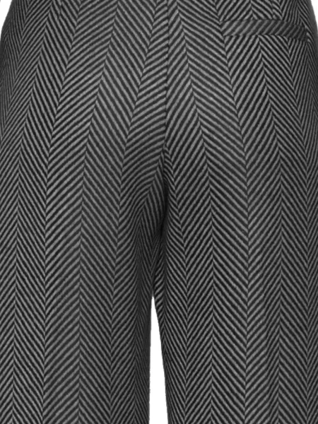 Pantaloni Forte_forte cu model herringbone gri
