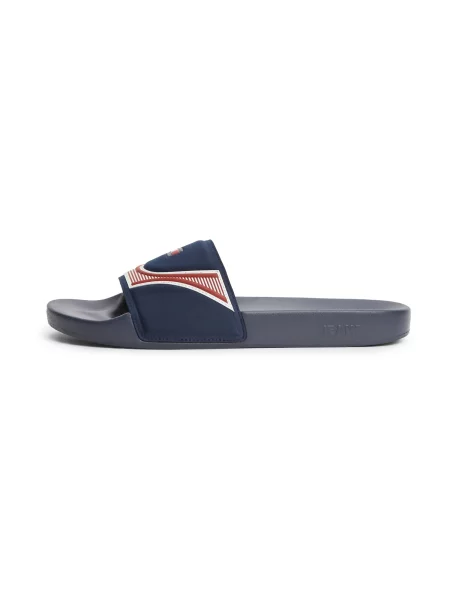 Tommy Jeans Saboți bleumarin / roșu cranberry alb