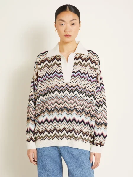 Missoni Polokošile Oversize krémová / růžová / tmavě modrá