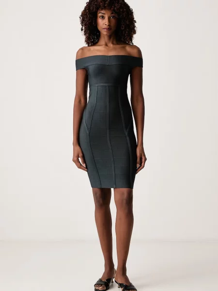Guess rochie bodycon cu vâscoză ELORA verde