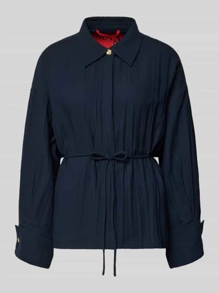 Kurtka o kroju regular fit z lekkiego plisowania model AGITARE' Max&co. granatowa