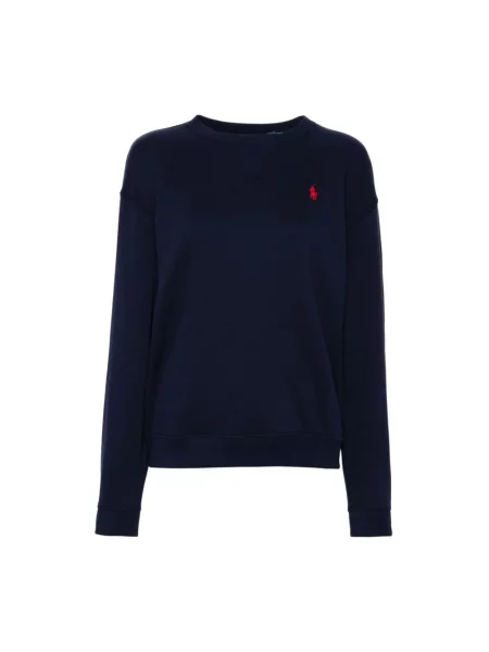 Bluza typu oversized z wyhaftowanym logo Ralph Lauren niebieska