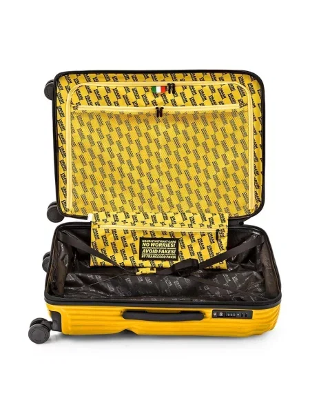 Crash Baggage bőrönd STRIPE Medium Size szürke sárga