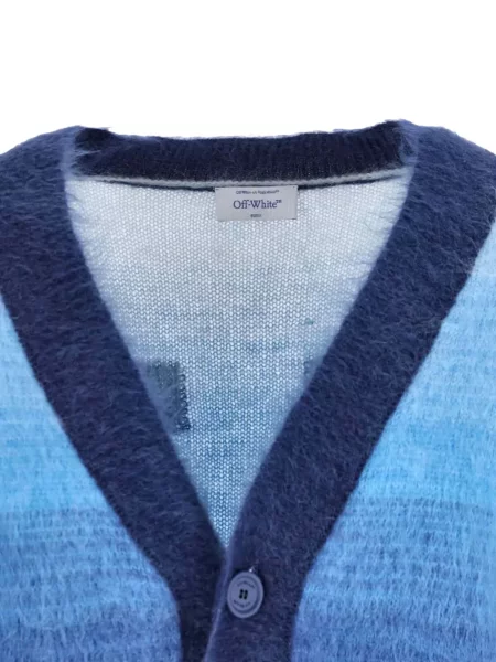 Cardigan Off-white cu decolteu în V alb