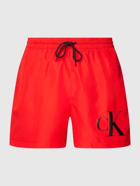 Kąpielówki i ręcznik plażowy w zestawie Calvin Klein Underwear czerwone