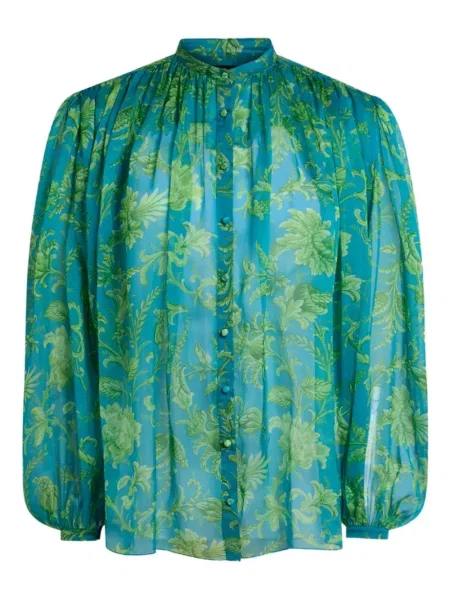 Top Etro cu model floral albastru